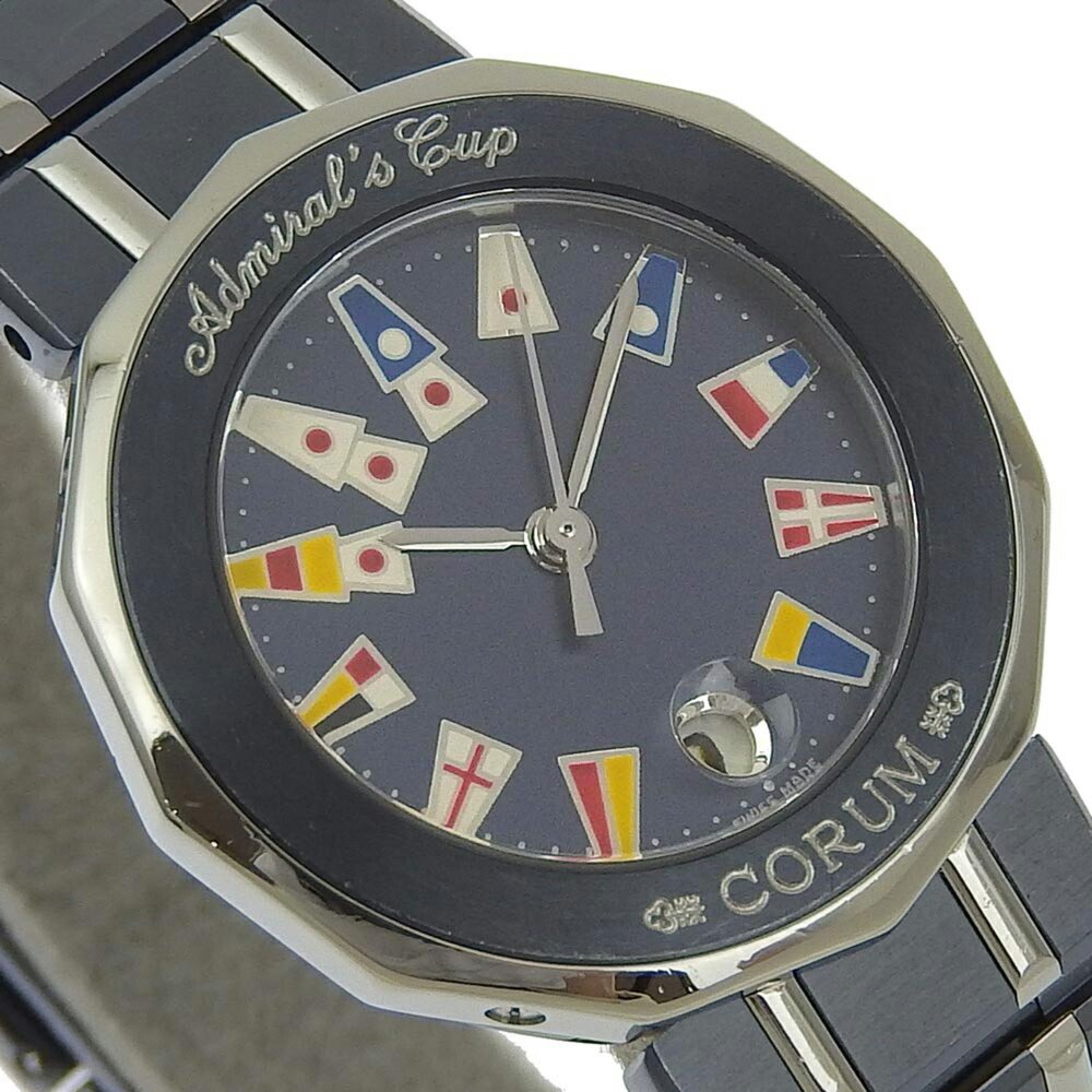 CORUM Admirals Cup Watch 39.610.30 V050 Stainless Steel x Gun Blue Swiss Made Na - Picture 3 of 8